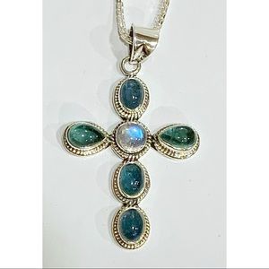 Nicky Butler Sterling 925 Cross Pendant & Chain